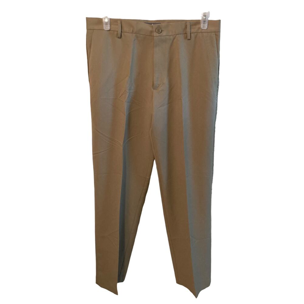 Dockers Straight Fit Pants Mens 34x32 Beige Flat Front Chino Super Soft!